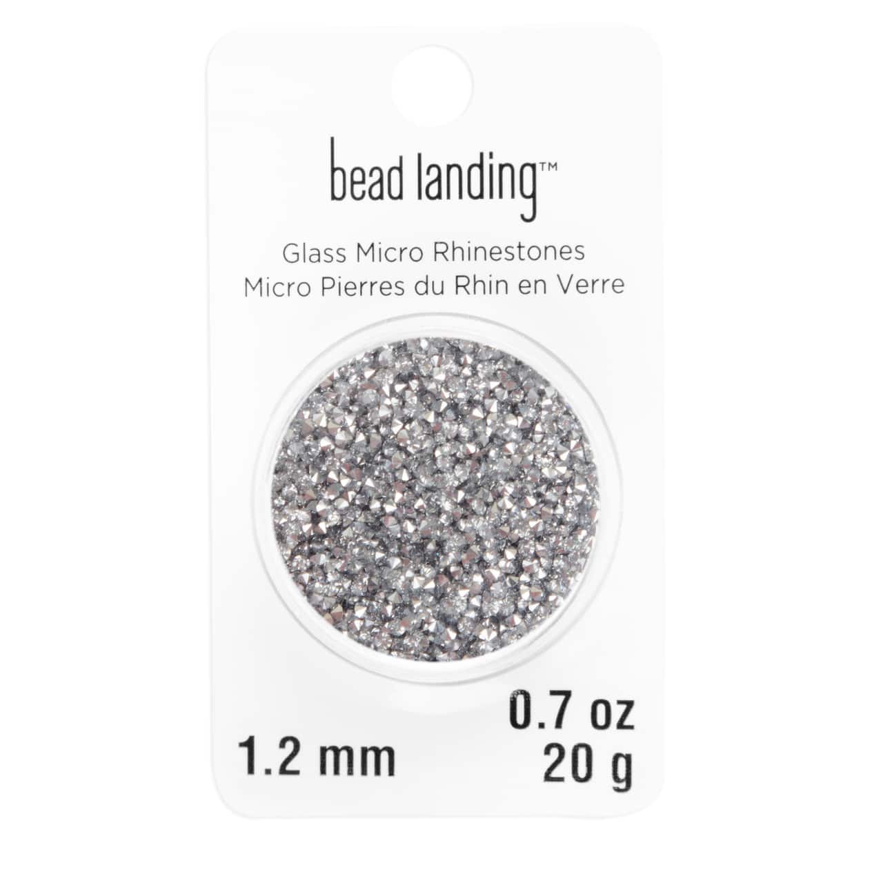 12 Pack: 1.2mm Glass Micro Rhinestones by Bead Landing™, 0.7oz.